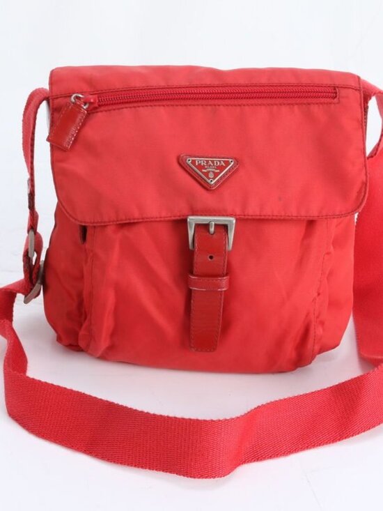 Prada Handbags - Prada Tessuto Nylon Triangle Logo Shoulder Bag